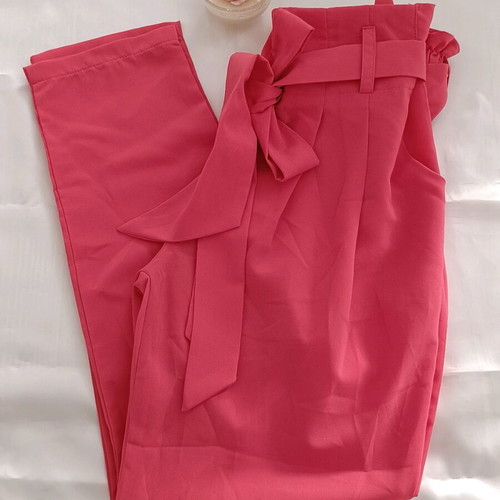 Fullah Sugah women's coral pants with drawstring used, size S
