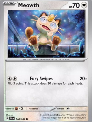Meowth Pokemon collectible card new