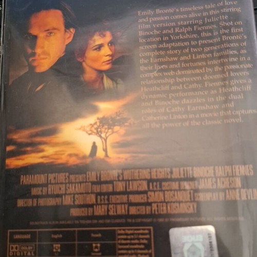 Wuthering Heights DVD used, romantic drama with subtitles