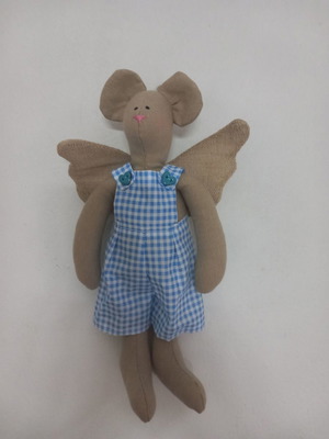 Tilda doll mouse made of cotton and linen fabric new