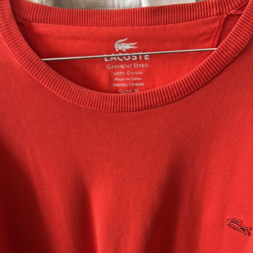 Lacoste Garment dyed ανδρική μπλούζα κόκκινη σαν καινούργιο, XXL