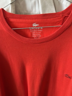 Lacoste Garment dyed ανδρική μπλούζα κόκκινη σαν καινούργιο, XXL