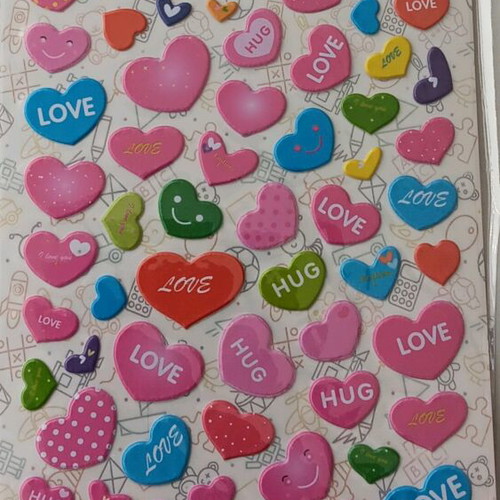 Heart stickers new, sealed package