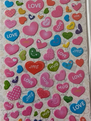 Heart stickers new, sealed package