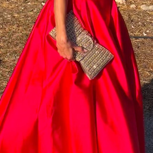Evening dress, strapless, satin, size M / 38 / 10