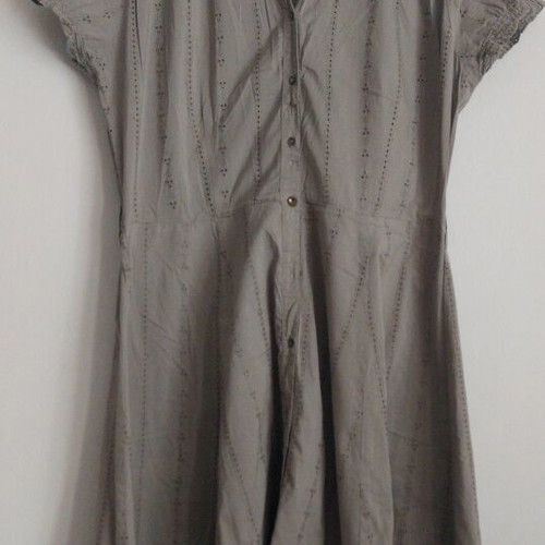 Bhs women's midi dress, size NL, khaki, flared bottom