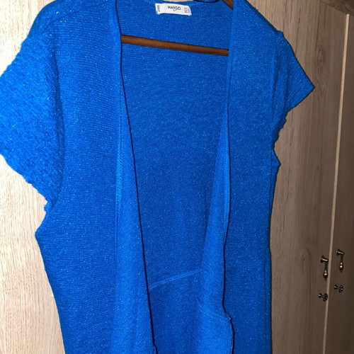 Blue electric wrap dress Mango used, small, with light silver weave