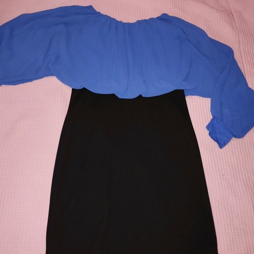 Blue and black dress like new, size M