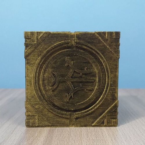 Skyrim Dwemer Cube 3D printed hand-painted, 7.5 cm