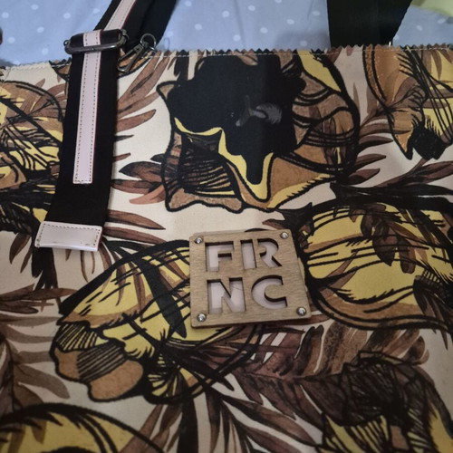 Large handbag used, beige and brown