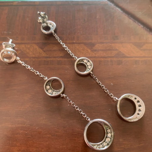 Silver earrings with stones