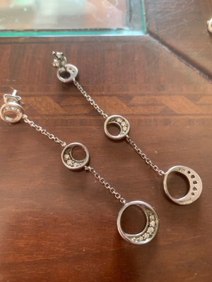 Silver earrings with stones