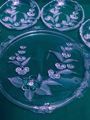 Mikasa Walther Glas "Maria" pasta set new, 7 pieces, West Germany 80s