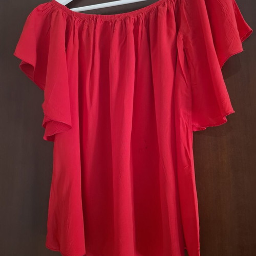 IQ Top red blouse with off-shoulder, used, one size, viscose