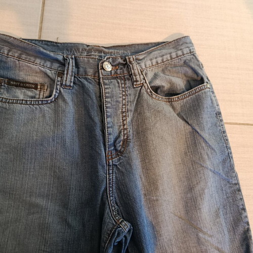 Navy & Green men's jeans used, pack of 3, blue shades, size M