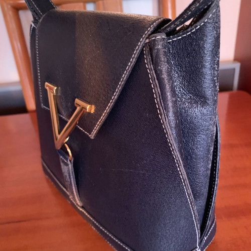 Valentino shoulder bag used, dark blue, leather
