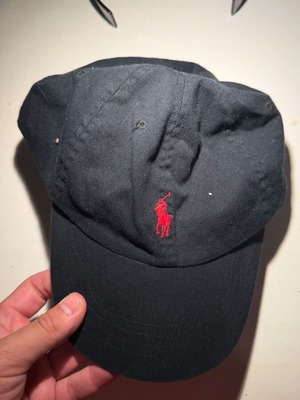 Polo by Ralph Lauren hat black with leather strap, new
