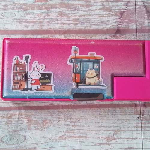 School pencil case Pink Blue Glitter Smiggle Pop Out used