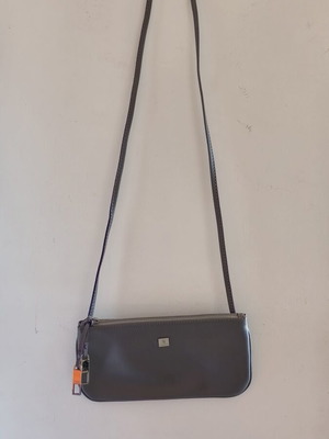 Kem grey leather shoulder bag