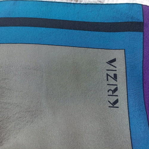 Krizia women's silk scarf like new, multicolor with print