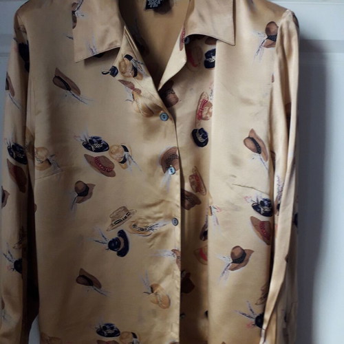City Silk vintage silk shirt like new, gold mustard color
