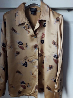 City Silk vintage silk shirt like new, gold mustard color