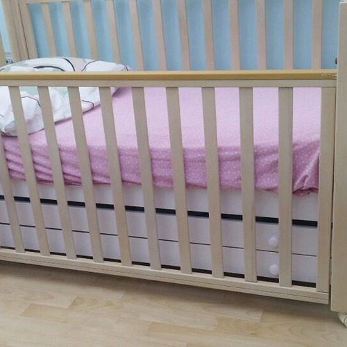 Baby bed with dresser used, wooden construction