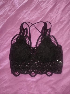 Aroma Lace Bralette Black New with Crochet Design