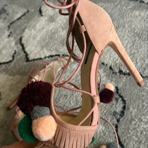 Zara sandals new size 39 beige multicolor 10 cm heel