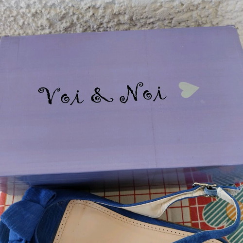Voi&Noi women's platform sandals used, size 38, navy