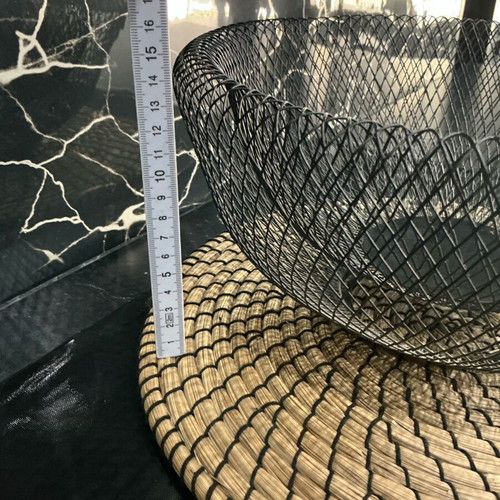 Metal fruit bowl black like new, 30 cm, minimal industrial design