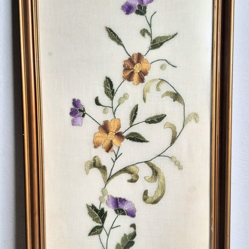 3 Vintage Embroidered Floral Frames set