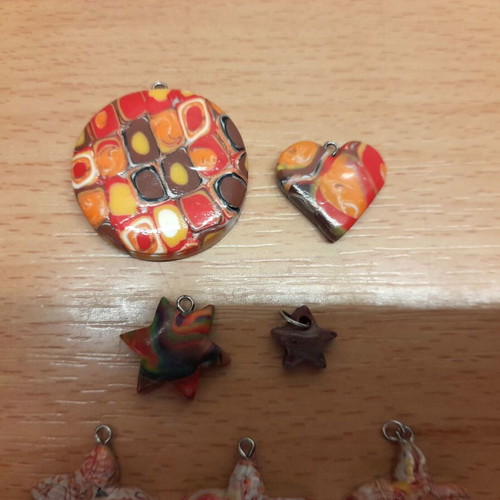 Handmade polymer clay pendants new, miniatures