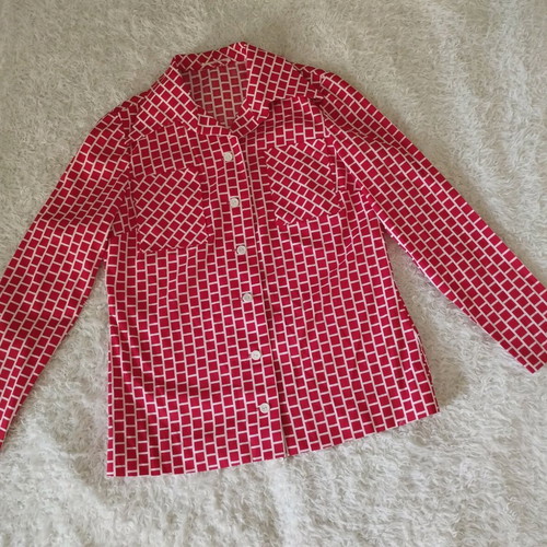 Vintage red ILGWU shirt with white print 1960s like new