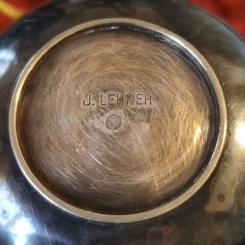 Art Krupp Berndorf vintage ashtray with hammered alpacca finish