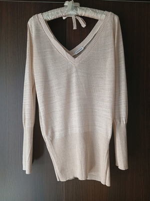Women's beige blouse with gold thread new, size M