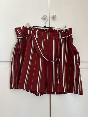 High-waist striped shorts like new, red, size L