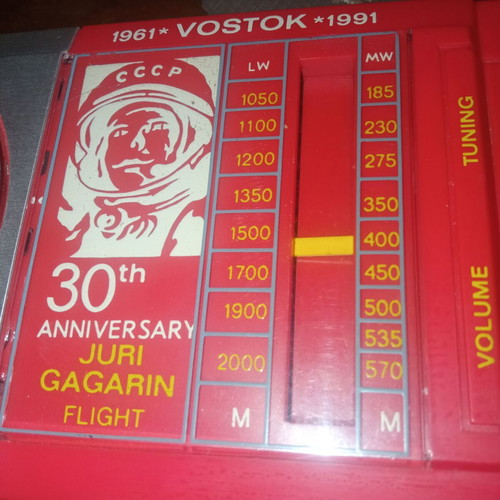Vostok 1991 30th Anniversary Portable Radio used, Juri Gagarin Flight