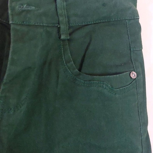 Pants for boys and girls new, dark green, straight fit