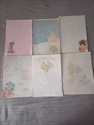 Single and set letter writing papers, pack of 21 singles and 15 sets