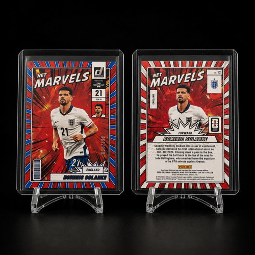 Dominic Solanke 2025-26 Panini Donruss Road to World Cup Net Marvels card, numbered 30/199