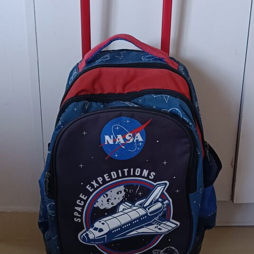 NASA space expeditions school trolley bag for kids