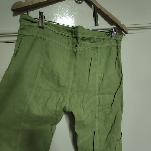Women's linen pants used, size M, green