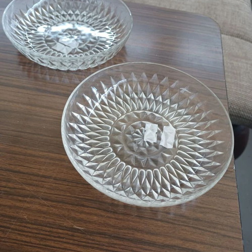Set of 2 vintage dessert plates, 14.5 cm diameter