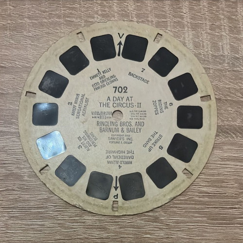 Vintage View-Master 3D reel used, A Day at the Circus - Ringling Bros.
