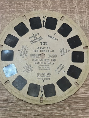 Vintage View-Master 3D reel used, A Day at the Circus - Ringling Bros.