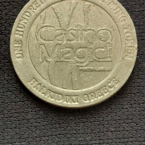 Casino Magic Porto Carras coin used, 100 drachma, Halkidiki