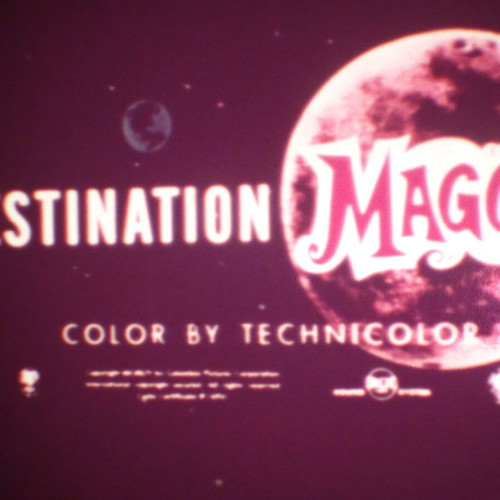 Super 8mm film "Destination Magoo" used, color, sound animation