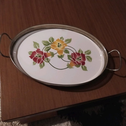Porcelain serving tray used, antique over 100 years old
