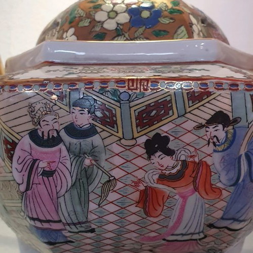Satsuma piece used, Chinese porcelain